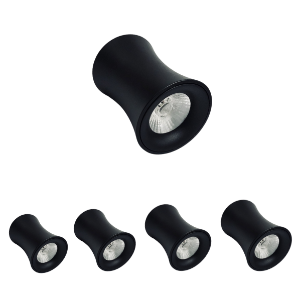 Đèn ống bơ mẫu [BO-SA-BO05] vỏ đen 5W-12W | Saco